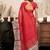 Red red & white linen printed ready to wear saree