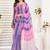 Multicolor lavender linen printed ready to wear saree