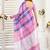 Multicolor lavender linen printed ready to wear saree