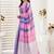 Multicolor lavender linen printed ready to wear saree