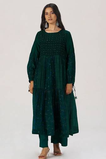 Deep green panelled festive co-ord set