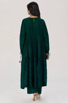 Deep green panelled festive co-ord set 3