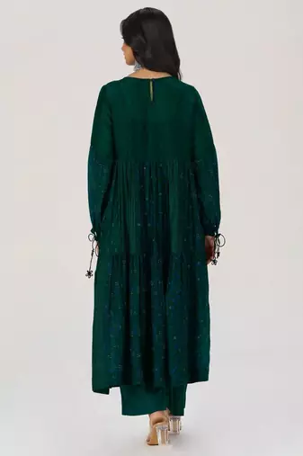 Deep green panelled festive co-ord set