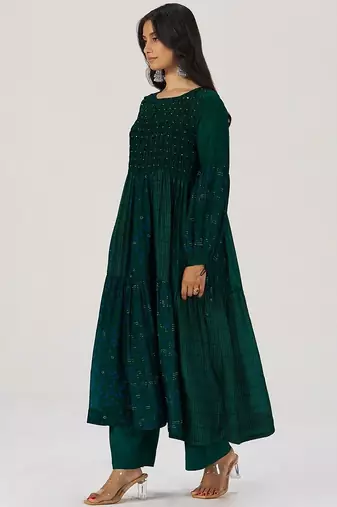 Deep green panelled festive co-ord set
