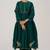 Emerald green raw silk festive kurta set