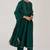 Emerald green raw silk festive kurta set
