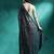 Teal embroidery saree with blouse piece