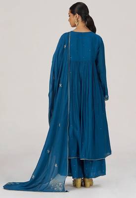 Deep riverside blue festive kurta set 4