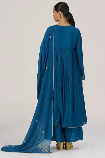 Deep riverside blue festive kurta set