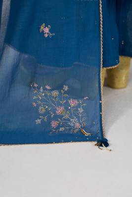 Deep riverside blue festive kurta set 5