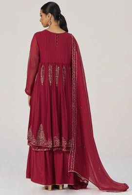 Maroon festive kurta set 3