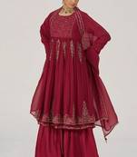 Maroon festive kurta set