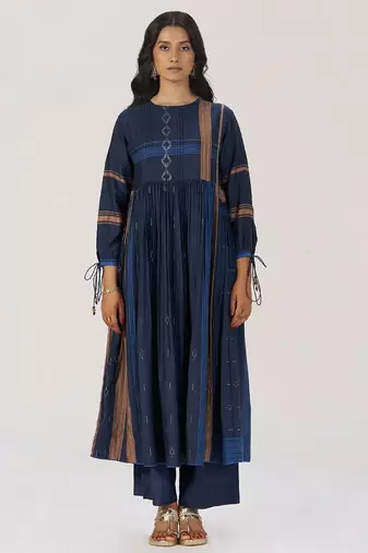 Indigo panelled festive co-ord set