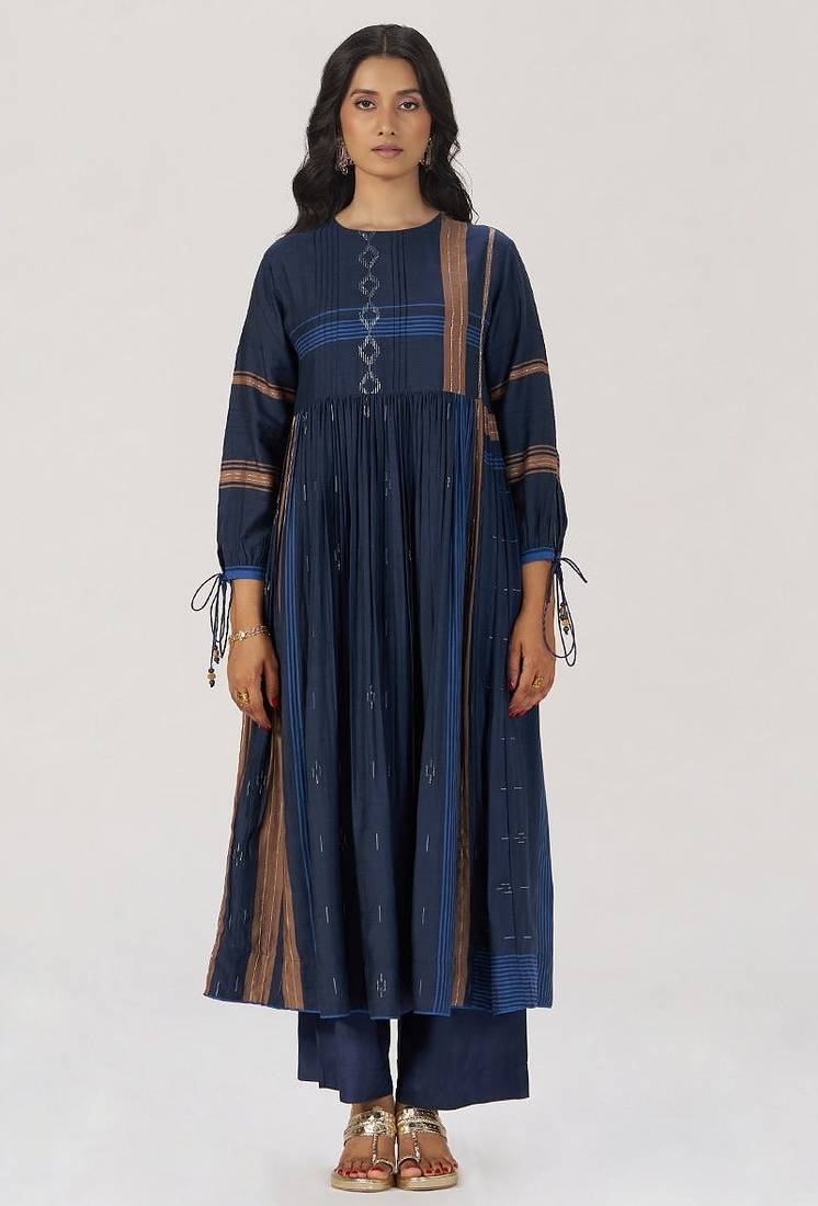 Indigo panelled festive co-ord set