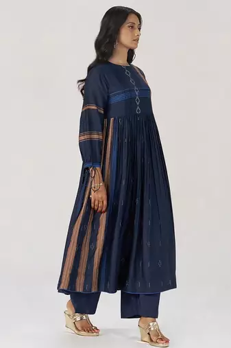 Indigo panelled festive co-ord set