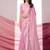Pink embellished with beads and stones saree with blouse piece