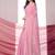 Pink embellished with beads and stones saree with blouse piece