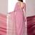 Pink embellished with beads and stones saree with blouse piece