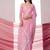 Pink embellished with beads and stones saree with blouse piece