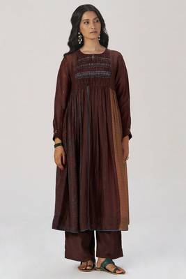 Chocolate mousse paneled festive co-ord set 1