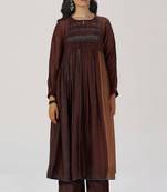 Chocolate mousse paneled festive co-ord set