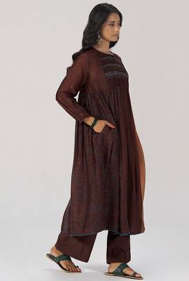 Chocolate mousse paneled festive co-ord set 2
