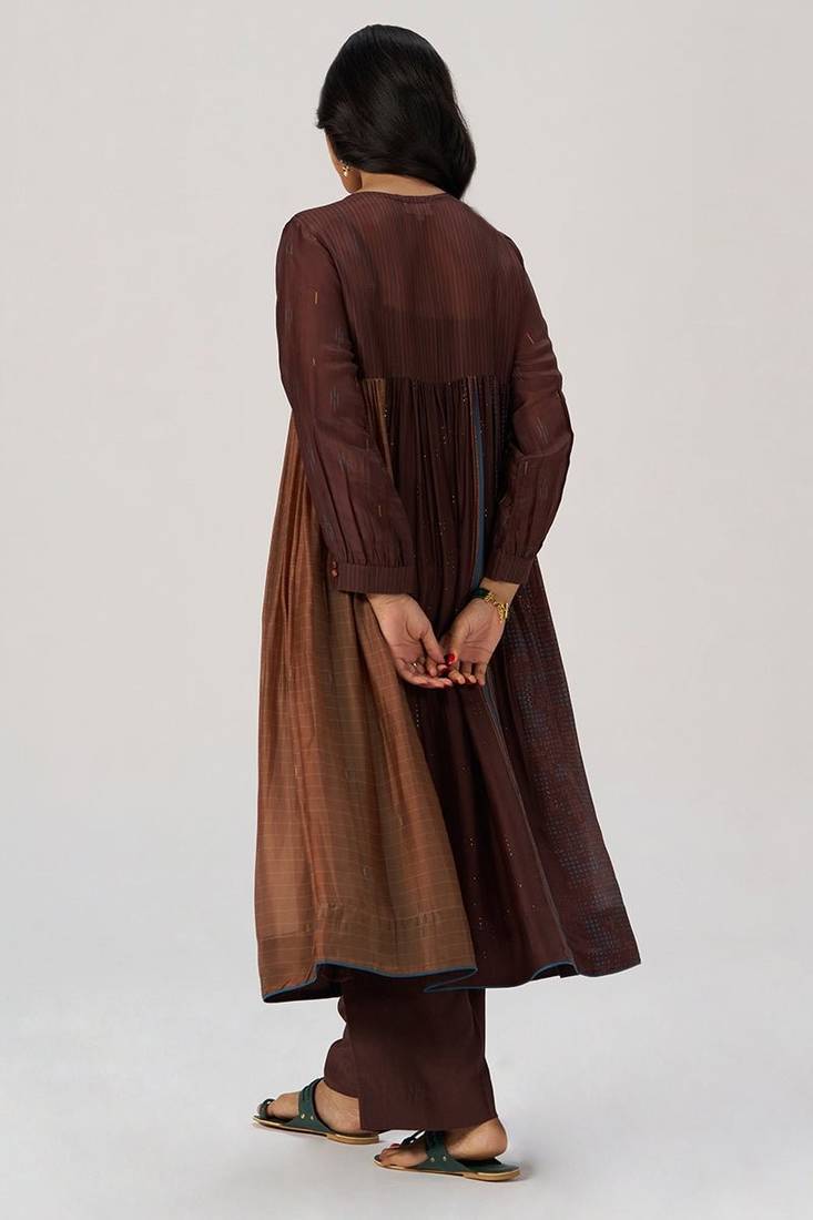 Chocolate mousse paneled festive co-ord set