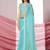 Sea green embellished shimmer saree with blouse piece