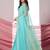 Sea green embellished shimmer saree with blouse piece