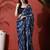 Blue ready to wear satin floral digital printed saree