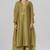 Khaki and gold foil printed festive kurta set