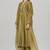 Khaki and gold foil printed festive kurta set
