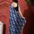 Blue ready to wear satin floral digital printed saree