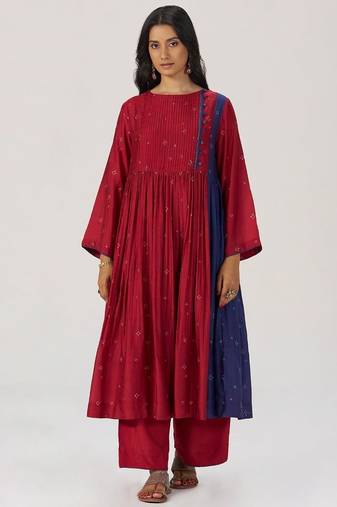 Red and indigo festive co-ord set
