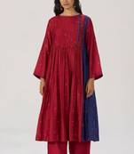 Red and indigo festive co-ord set