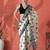 Off white ready to wear satin floral digital printed saree