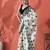 Off white ready to wear satin floral digital printed saree