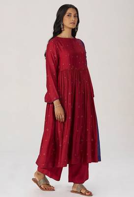 Red and indigo festive co-ord set 2