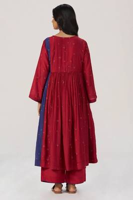 Red and indigo festive co-ord set 3