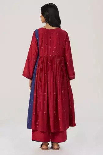 Red and indigo festive co-ord set