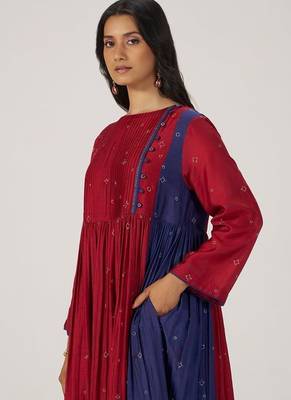 Red and indigo festive co-ord set 5