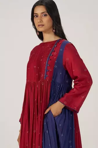 Red and indigo festive co-ord set