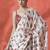 White ready to wear satin floral digital printed saree