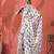 White ready to wear satin floral digital printed saree