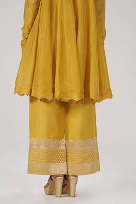 Golden yellow festive silk co-ord set 3