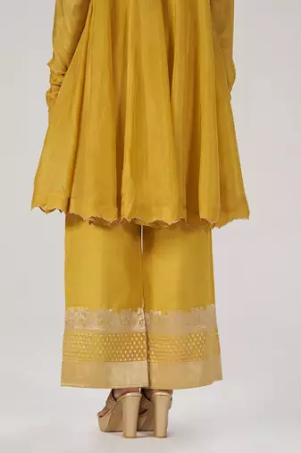 Golden yellow festive silk co-ord set