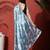 Blue ready to wear satin floral digital printed saree