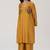 Mustard floral silk festive co-ord set