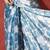 Blue ready to wear satin floral digital printed saree