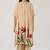 Beige botanical silk festive co-ord set